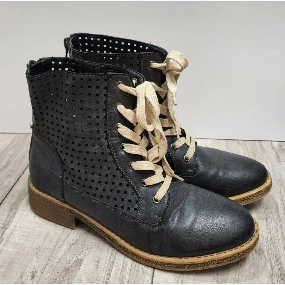 JGoods Laser-Cut Lace-Up Boots Woman's Size 7.5